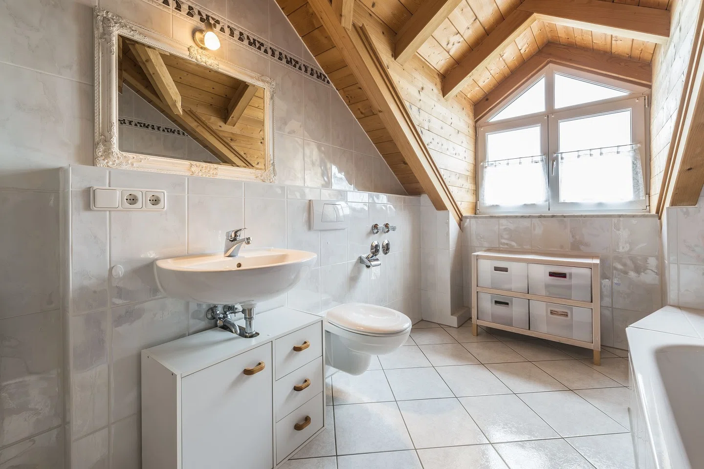 Spa Vibes: Attic Bathroom Fixtures and Features