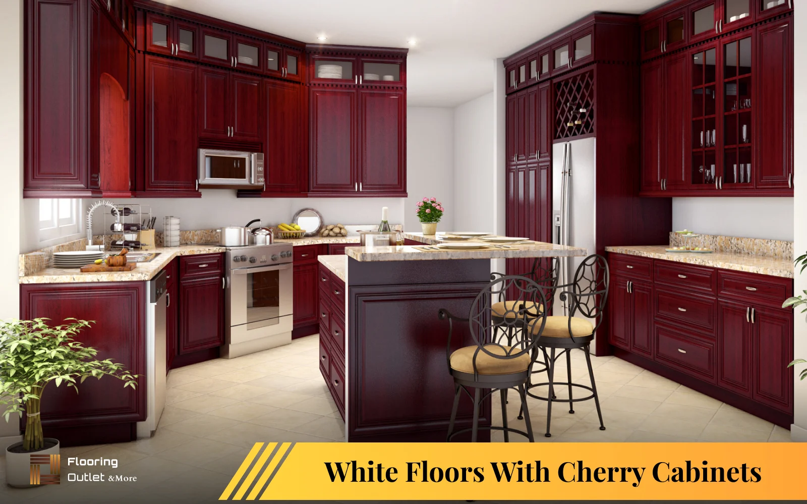 White Oak Floors With Cherry Cabinets